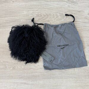 Zadig & Voltaire Rock to go Frenzy Shearling black bag